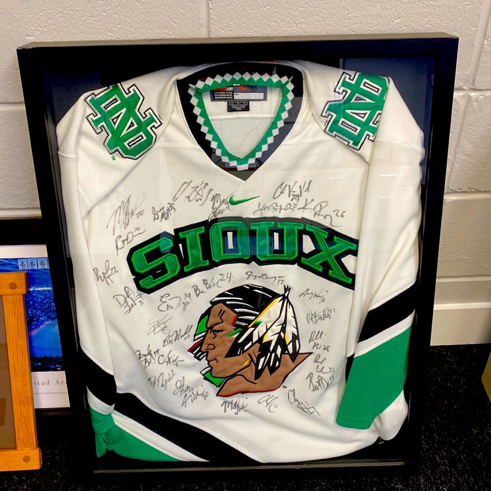 Autographed Fighting Sioux Hockey Jersey